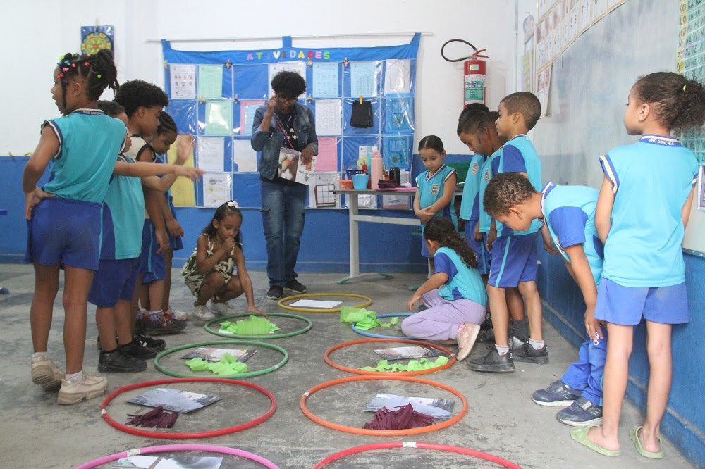 Alunos da rede municipal aprendem sobre meio ambiente em circuito interativo