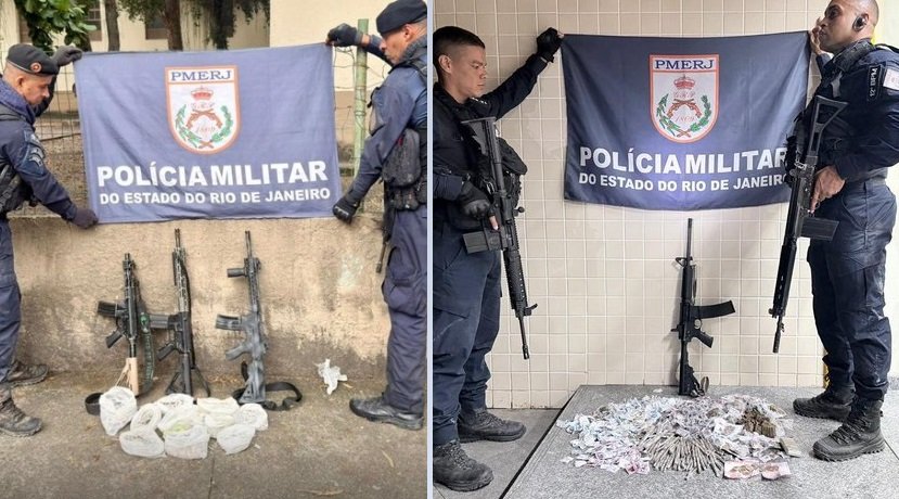 Ações do 7ºBPM e 12ºBPM terminam com apreensão de fuzis e prisões em SG e Niterói